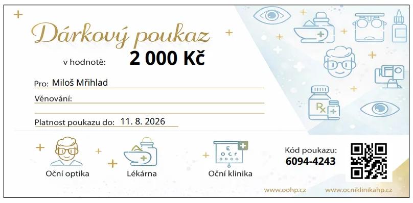 Vygenerovaný dárkový poukaz v PDF